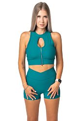 BrainMax dámske šortky s vysokým pásom vykrojeným do V, morská zelená Veľkosť: S