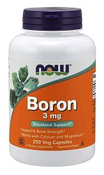 NOW® Foods NOW Boron (bór), 3 mg, 250 kapsúl