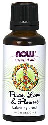 NOW® Foods NOW Essential Oil, Peace, Love & Flowers oil blend (éterický olej zmes mieru, lásky a kvetín), 30 ml