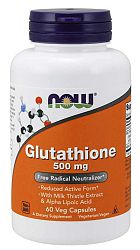 NOW® Foods NOW Glutathione, redukovaný, 500 mg, 60 rastlinných kapsúl