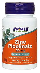 NOW® Foods NOW Zinc Picolinate (zinok pikolinát), 50 mg, 60 rastlinných kapsúl