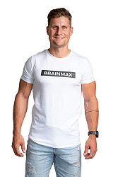 Tričko BrainMax s pruhom pánske - biele Veľkosť: L