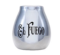 Yaguar Keramická kalabása s logem El Fuego (strieborná) 350 ml